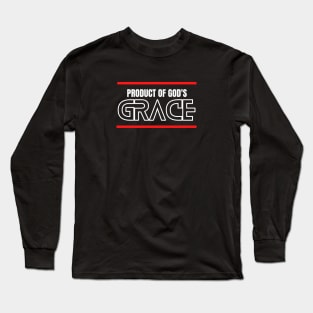 Product Of God's Grace | Christian Typography Long Sleeve T-Shirt